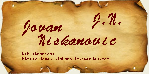 Jovan Niškanović vizit kartica